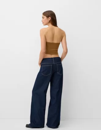 Faux suede bandeau top