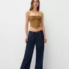 Faux suede bandeau top