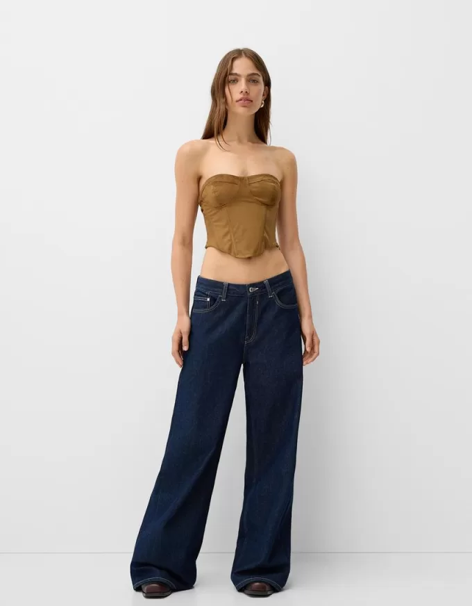 Faux suede bandeau top