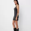 Fitted leather effect mini dress Fitted leather effect mini dress