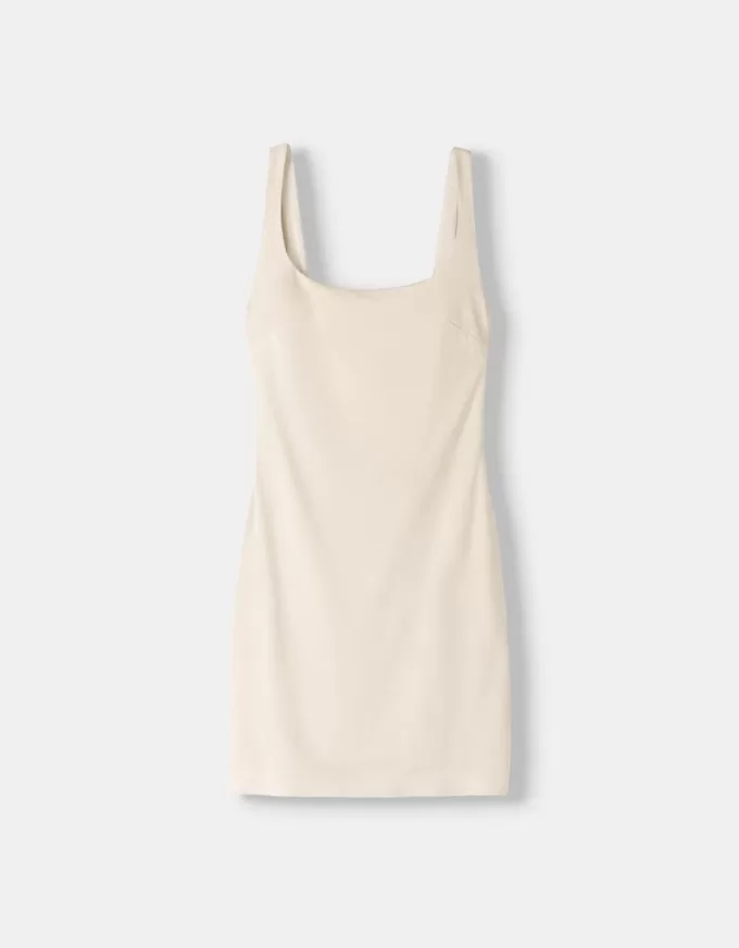 Fitted leather effect mini dress Fitted leather effect mini dress