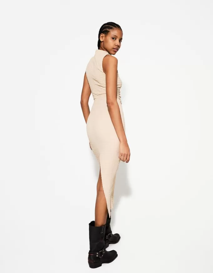 Fitted textured midi dress Fitted textured midi dress