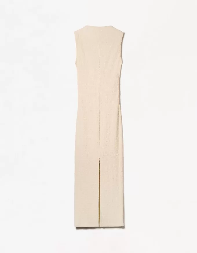 Fitted textured midi dress Fitted textured midi dress
