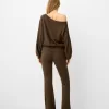 Flared pants with fold-over waist Flared pants with fold-over waist