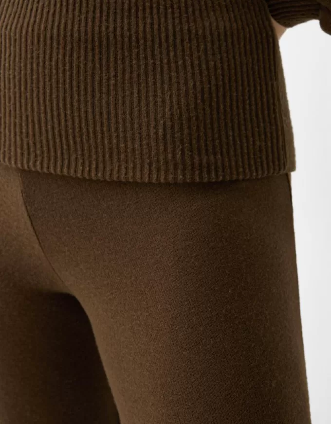 Flared pants with fold-over waist Flared pants with fold-over waist