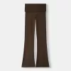 Flared pants with fold-over waist Flared pants with fold-over waist