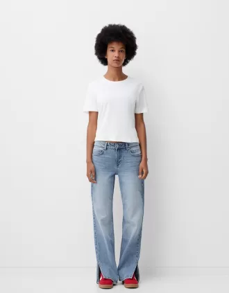 Flared split-hem jeans