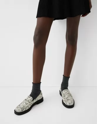 Flat animal-print loafers