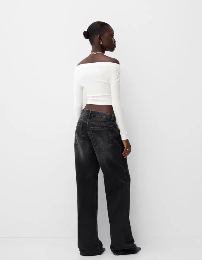 Gathered Bardot sweater