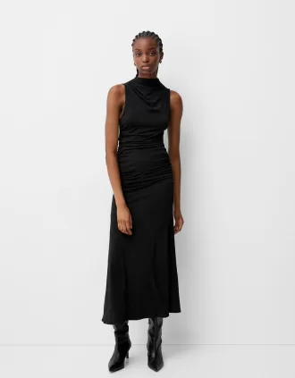 Gathered midi dress