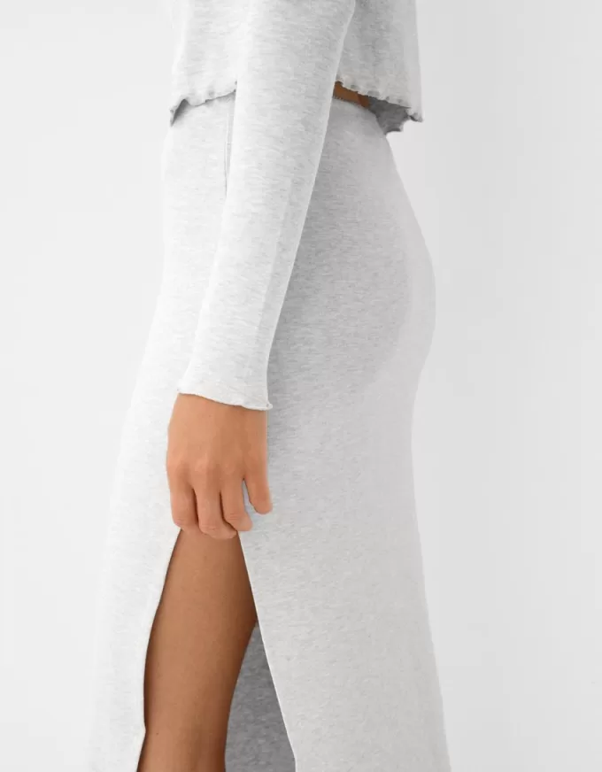 Gathered semi-long skirt Gathered semi-long skirt