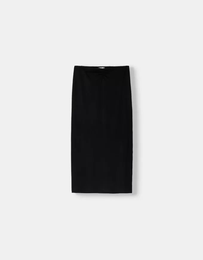 Gathered semi-long skirt Gathered semi-long skirt
