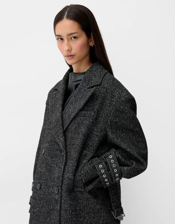 Generation Bershka coat with eyelets Generation Bershka coat with eyelets