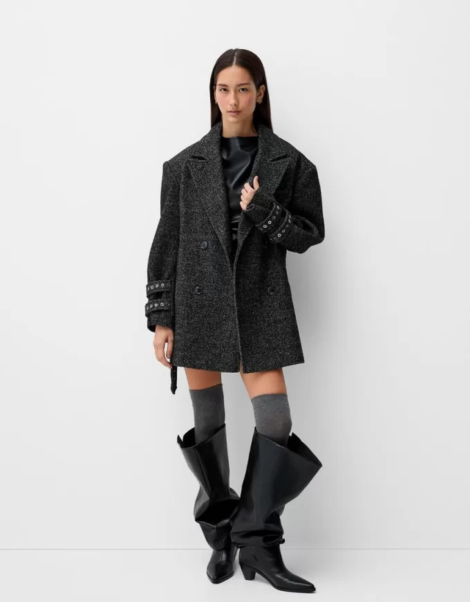 Generation Bershka coat with eyelets Generation Bershka coat with eyelets