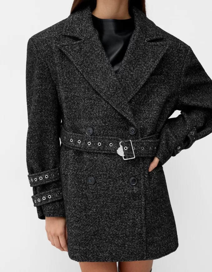 Generation Bershka coat with eyelets Generation Bershka coat with eyelets