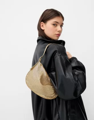 Golden mesh bag