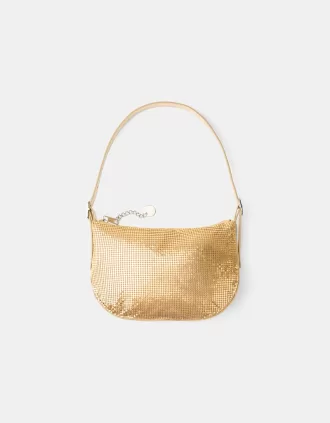 Golden mesh bag