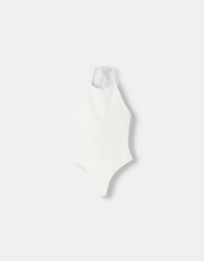 Halter bodysuit with open back Halter bodysuit with open back