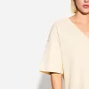 Heavy cotton V-neck short sleeve T-shirt