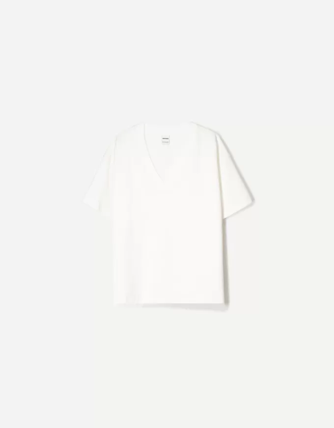 Heavy cotton V-neck short sleeve T-shirt Heavy cotton V-neck short sleeve T-shirt