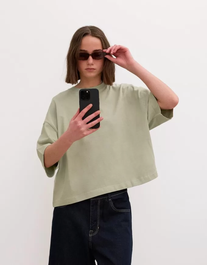 Heavy cotton boxy fit short sleeve T-shirt