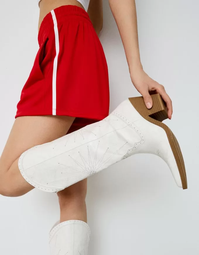 High-heel cowboy boots with studded detail High-heel cowboy boots with studded detail