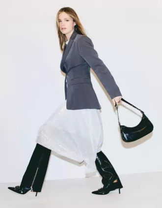 High-heel gaiter boots with buckles