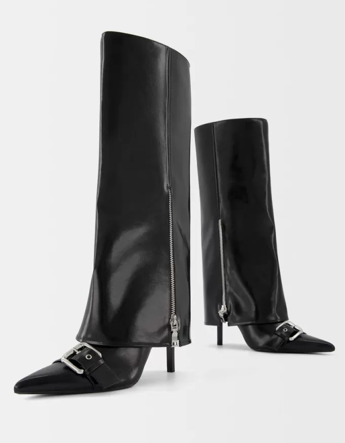 High-heel gaiter boots with buckles High-heel gaiter boots with buckles