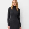 High neck cable-knit mini dress High neck cable-knit mini dress