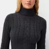 High neck cable-knit mini dress High neck cable-knit mini dress