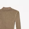High neck ribbed sweater