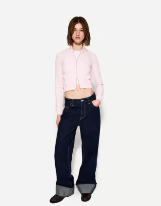 High neck sweatshirt with zipper