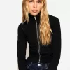 High neck sweatshirt with zipper