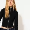 High neck sweatshirt with zipper