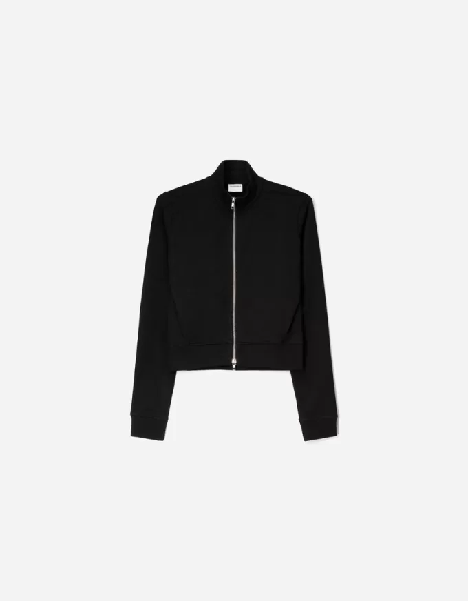 High neck sweatshirt with zipper