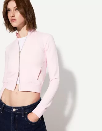 High neck sweatshirt with zipper