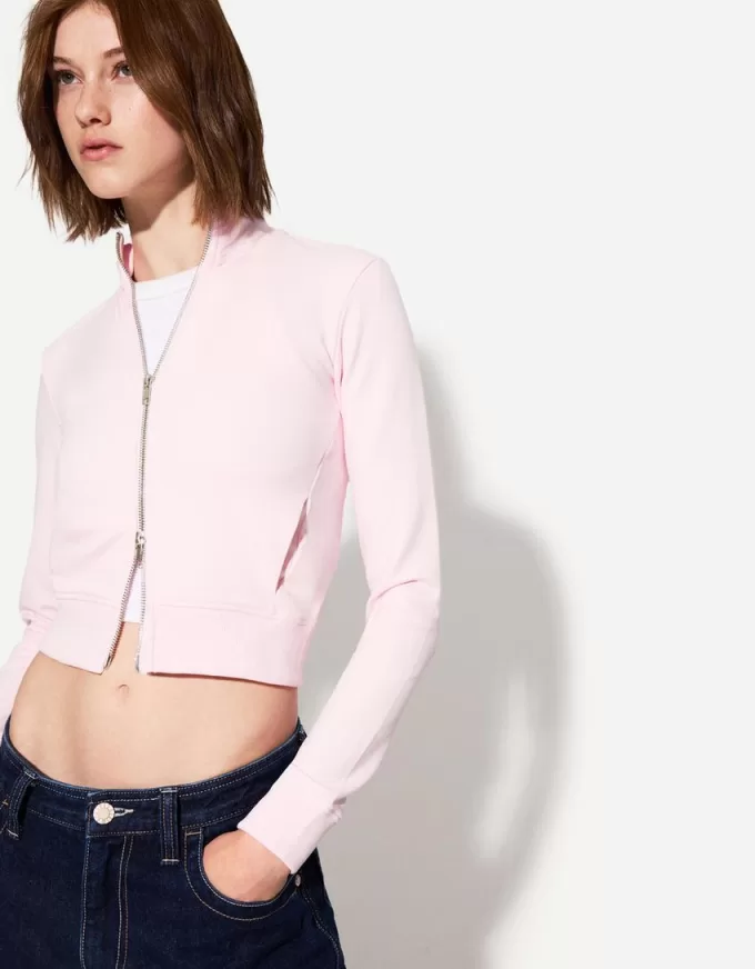 High neck sweatshirt with zipper High neck sweatshirt with zipper