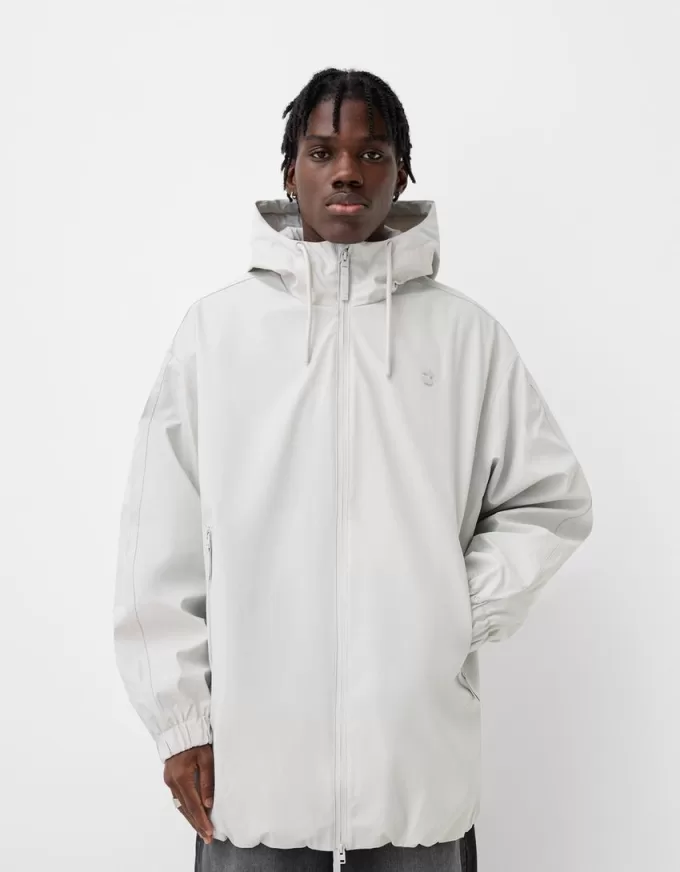 Hooded technical coat