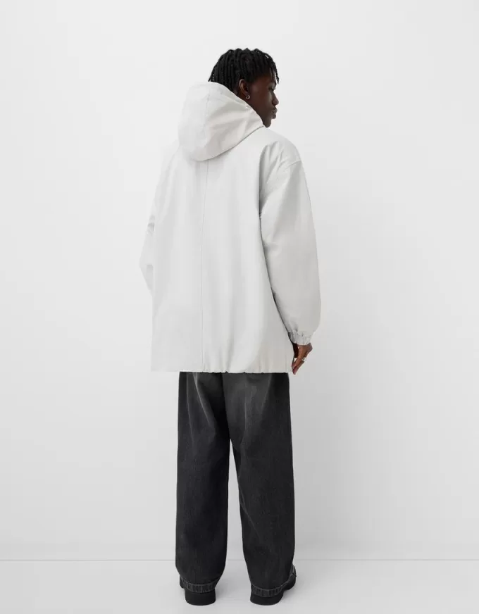Hooded technical coat