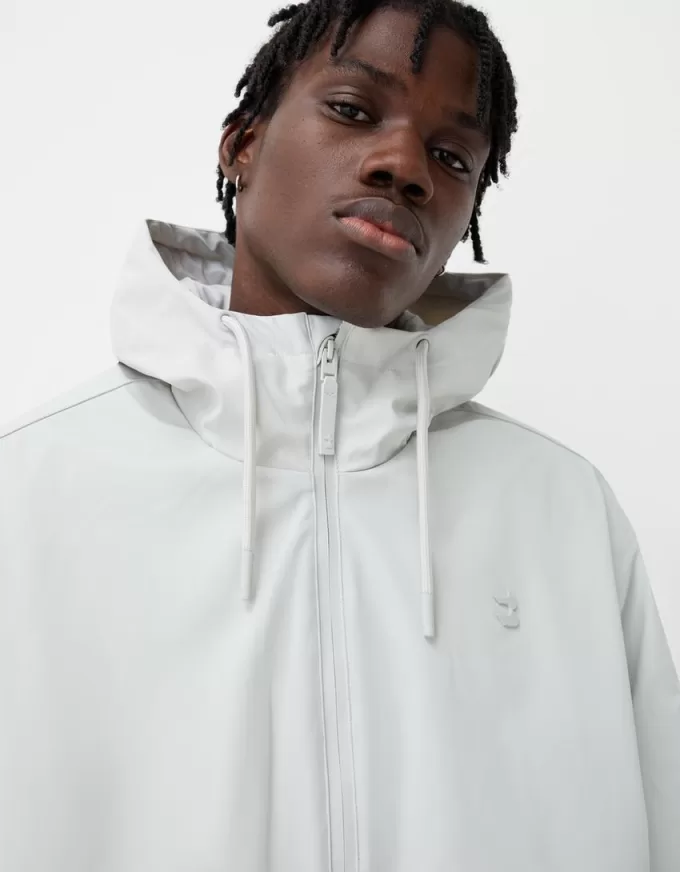 Hooded technical coat