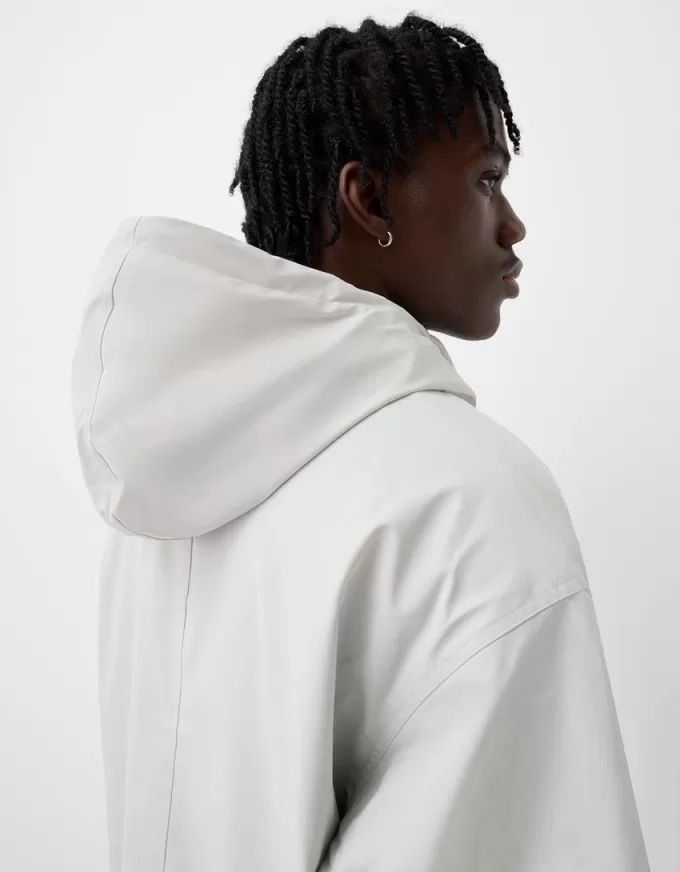 Hooded technical coat