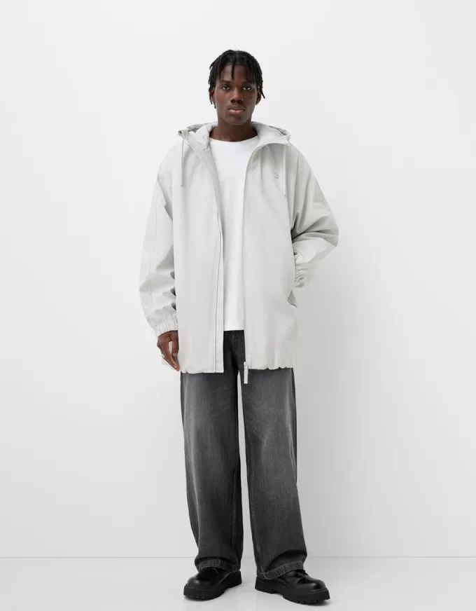 Hooded technical coat