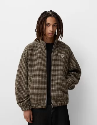 Houndstooth felt texture jacket