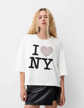 I Love New York mid-length sleeve T-shirt
