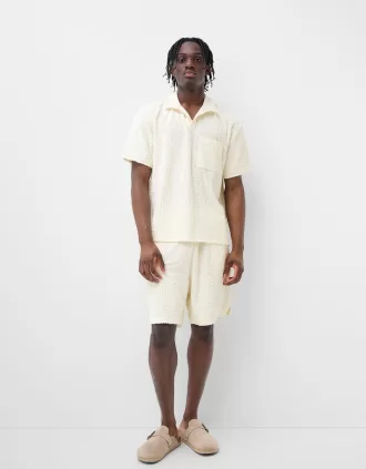 Jacquard terrycloth Bermuda shorts