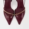Kitten-heel shoes with chain detail