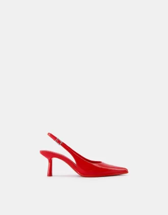 Kitten heel slingback shoes