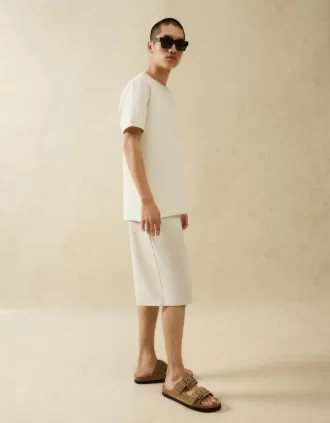 LEATHER buckled flat slider sandals