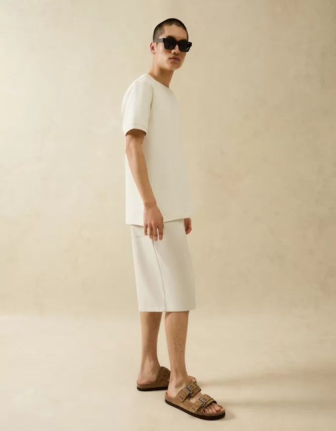 LEATHER buckled flat slider sandals