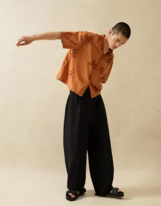 LEATHER buckled flat slider sandals